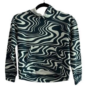 Z by ZELLA Teal Green Kangaroo Pocket Cropped Hoodie Size M